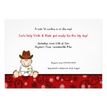 Bandana de rouge d'invitation de baby shower de co