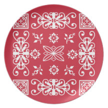 Bandana rouge assiette pour soirée