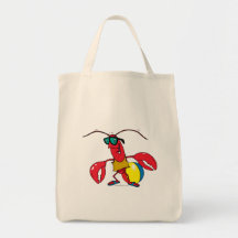 bande dessinée allante de homard de plage drôle sac de toile