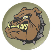 Bande dessinée anglaise de bouledogue assiette