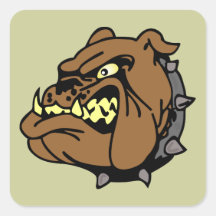 Bande dessinée anglaise de bouledogue sticker carré