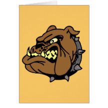 Bande dessinée anglaise de bouledogue cartes de vœux