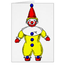 Bande dessinée automatique de clown de type carte de vœux