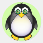 Bande dessinée aux yeux verts de pingouin adhésifs