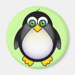 Bande dessinée aux yeux verts de pingouin magnets