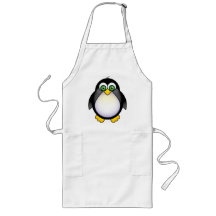 Bande dessinée aux yeux verts de pingouin tablier
