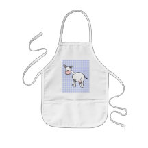 Bande dessinée blanche de vache. Fond bleu de guin Tablier