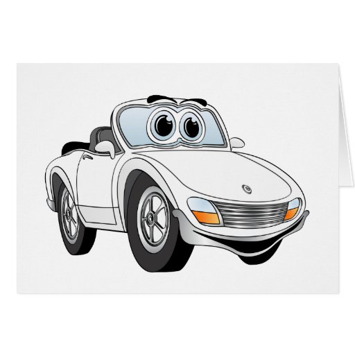 Bande dessinée blanche de voiture de sport cartes