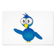 Bande dessinée bleue d'oiseau tirages photo