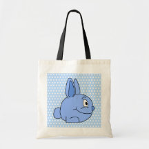 Bande dessinée bleue drôle de lapin sac en toile
