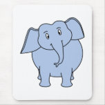 Bande dessinée bleue mignonne d'éléphant tapis de souris