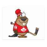 bande dessinée canadienne idiote de castor d'hocke carte postale