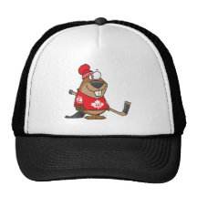 bande dessinée canadienne idiote de castor d'hocke casquette