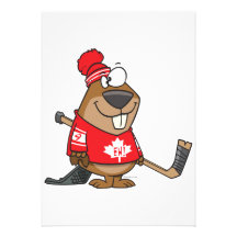 bande dessinée canadienne idiote de castor d'hocke invitations