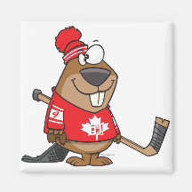 bande dessinée canadienne idiote de castor d'hocke magnets pour réfrigérateur