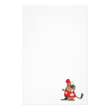 bande dessinée canadienne idiote de castor d'hocke papier à lettre customisable