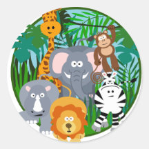 Bande dessinée d'animaux de safari adhésifs