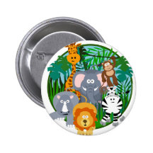 Bande dessinée d'animaux de safari badges