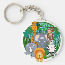 Bande dessinée d'animaux de safari porte-clé