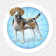 Bande dessinée de beagle autocollant rond