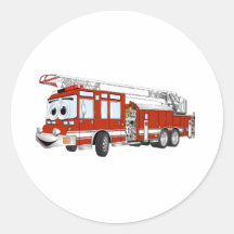 Bande dessinée de camion de pompiers de crochet et autocollants