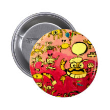 BANDE DESSINÉE DE CRABE BADGE AVEC ÉPINGLE