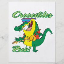 bande dessinée de croc de musique rock de crocodil prospectus avec motif