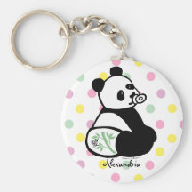Bande dessinée de panda de bébé porte-clefs