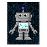bande dessinée de robot carte postale