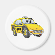 Bande dessinée de taxi de porte du jaune 4 aimants