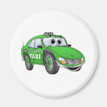 Bande dessinée de taxi de porte du vert 4 aimants