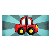 Bande dessinée de voiture carte double en  couleur