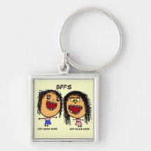Bande dessinée drôle de BFF Porte-clef