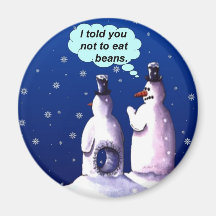 Bande dessinée drôle de bonhommes de neige magnets pour réfrigérateur