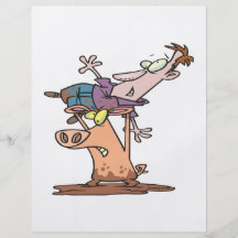 bande dessinée drôle de lutteur de porc prospectus personnalisés