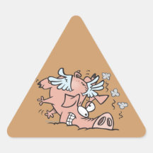 bande dessinée drôle de porc de vol d'atterrissage adhésif