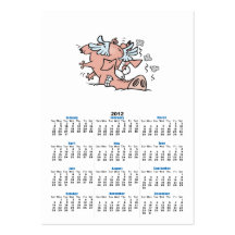 bande dessinée drôle de porc de vol d'atterrissage cartes de visite personnelles