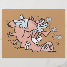bande dessinée drôle de porc de vol d'atterrissage prospectus