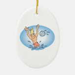 bande dessinée drôle de type de waterpolo décorations pour sapins de noël