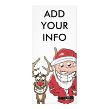 Bande dessinée drôle Père Noël et Rudolph Doubles Cartes