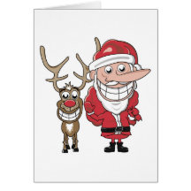 Bande dessinée drôle Père Noël et Rudolph Cartes