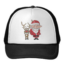 Bande dessinée drôle Père Noël et Rudolph Casquette De Camionneur