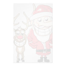 Bande dessinée drôle Père Noël et Rudolph Papier À Lettre Personnalisé