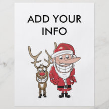 Bande dessinée drôle Père Noël et Rudolph Prospectus