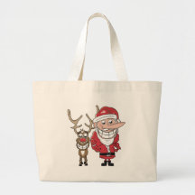 Bande dessinée drôle Père Noël et Rudolph Sac Fourre-tout