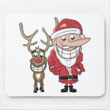 Bande dessinée drôle Père Noël et Rudolph Tapis De Souris