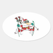 bande dessinée du père noël de ski autocollants
