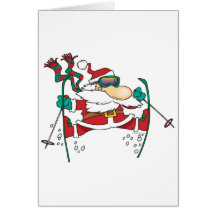 bande dessinée du père noël de ski cartes de vœux