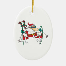 bande dessinée du père noël de ski décoration pour sapin de noël