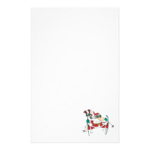 bande dessinée du père noël de ski papier à lettre personnalisé